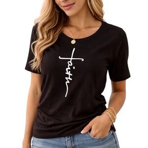Faith Graphic Tee | Black Short Sleeve Shirt | Casual Everyday Style